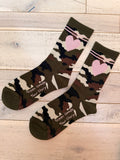 Camo Heart Cotton Crew Socks