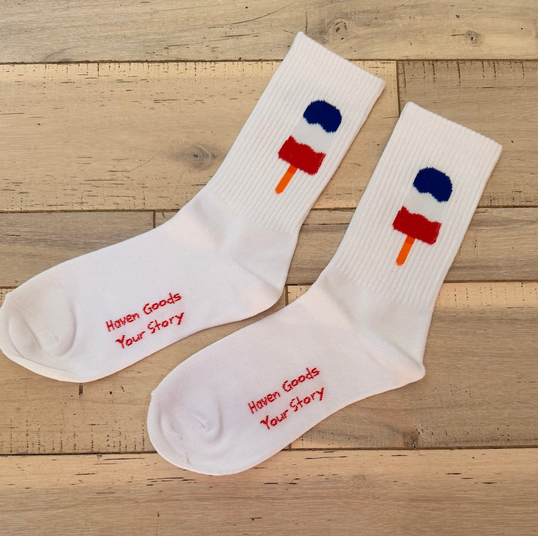 Popsicle Cotton Crew Socks – Summer Graphic