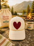 Raspberry Glitter Heart Trucker Hat